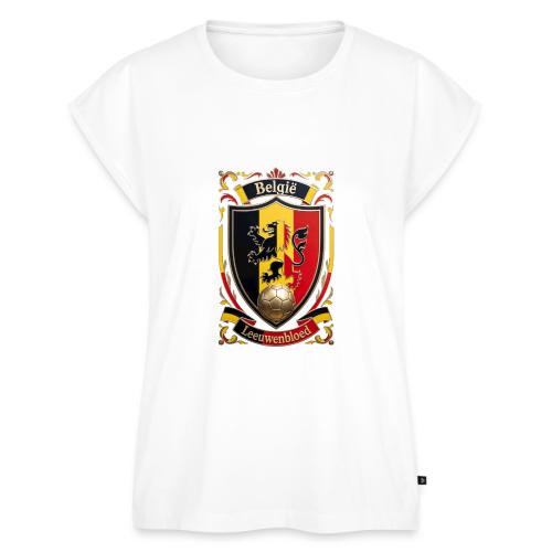 Belgium Lion Crest T-Shirt, Belgian Flag Gift - Women's Premium Roll Up Sleeve T-Shirt
