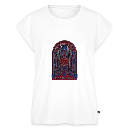 Barcelona Scarlet Pride T Shirt, Vibrant City Gift - Women's Premium Roll Up Sleeve T-Shirt