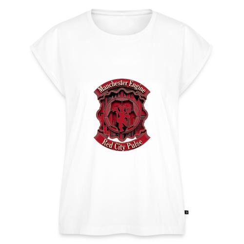 Red Manchester T Shirt, Red Soccer City Pride Gift - Women's Premium Roll Up Sleeve T-Shirt