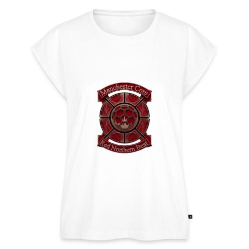 Manchester Is Red T Shirt, Soccer City Pride Gift - Women's Premium Roll Up Sleeve T-Shirt