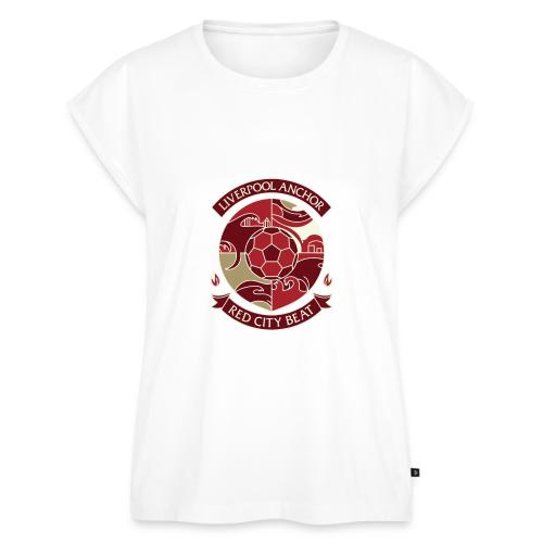 Liverpool Anchor T Shirt, Soccer City Pride Gift - Women's Premium Roll Up Sleeve T-Shirt