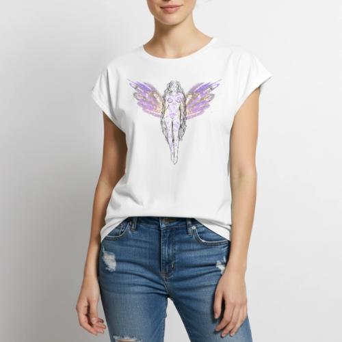 Angel Moon Goddess - Fairytale Design - Women's Premium Roll Up Sleeve T-Shirt
