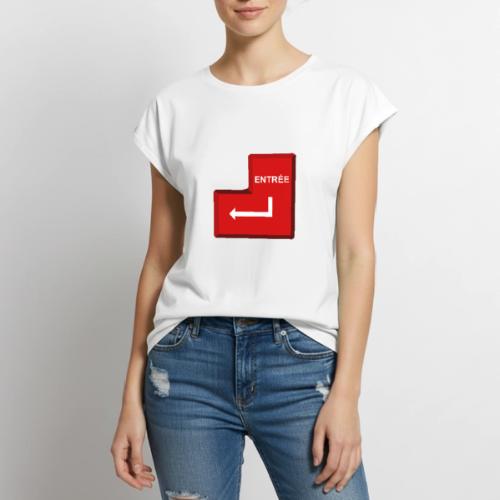 Press Enter - Women's Premium Roll Up Sleeve T-Shirt