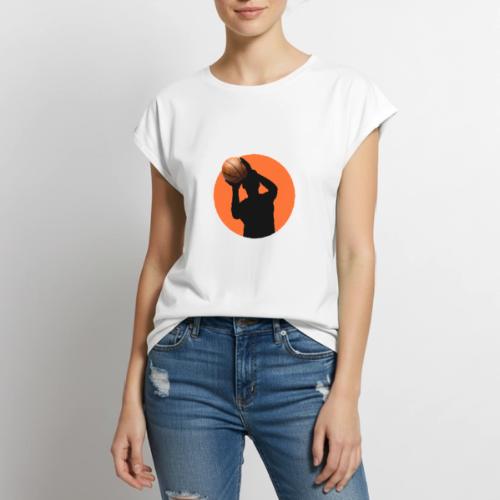 Basketball: Focused Precision - Women's Premium Roll Up Sleeve T-Shirt