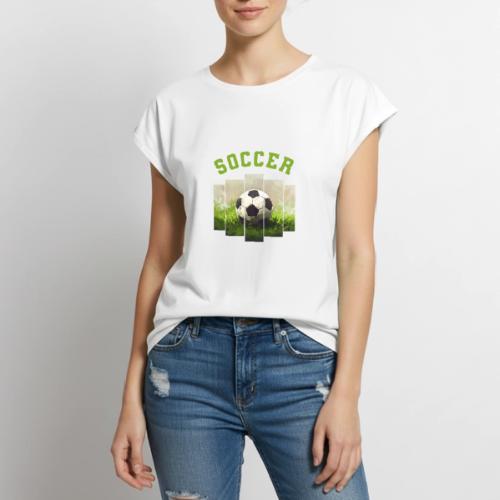 Soccer Focus - Women's Premium Roll Up Sleeve T-Shirt