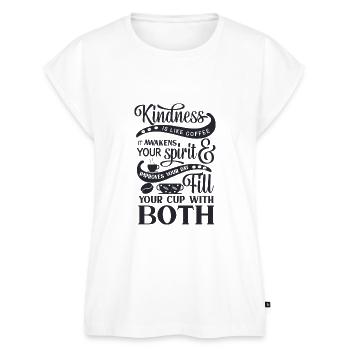 Kindness is like coffee it black - Women's Premium Roll Up Sleeve T-Shirt - white - Front - AI Model Female 180 light (180cm)