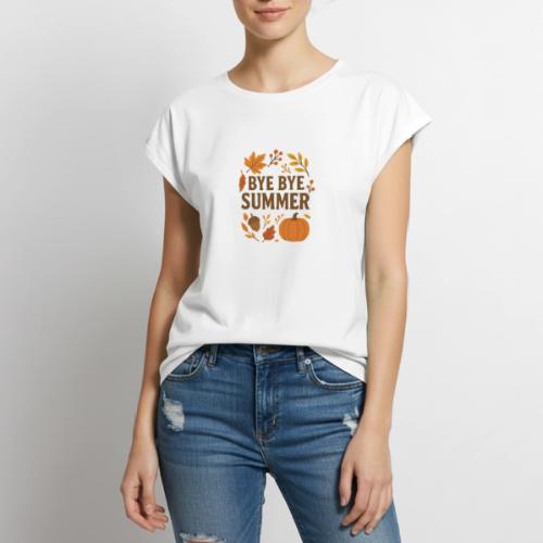 Bye Bye Summer - Women's Premium Roll Up Sleeve T-Shirt