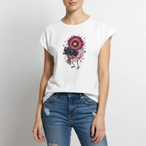 Gothic Valentine Eldritch Bloom – Dark Rom - Women's Premium Roll Up Sleeve T-Shirt