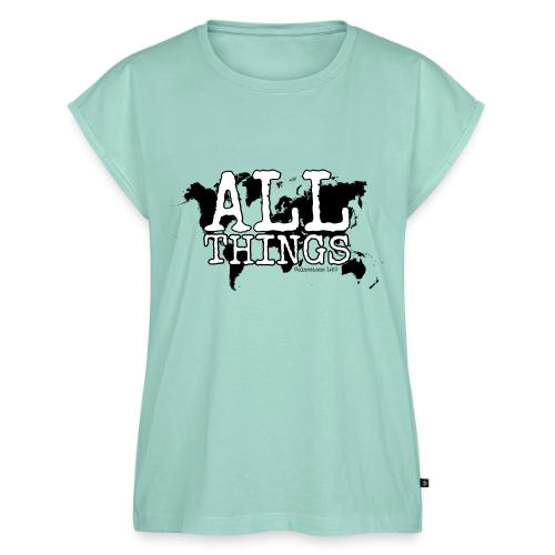 All Things World Map - Women's Premium Roll Up Sleeve T-Shirt