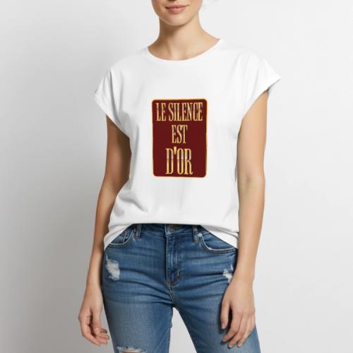 Silence is golden - Women's Premium Roll Up Sleeve T-Shirt