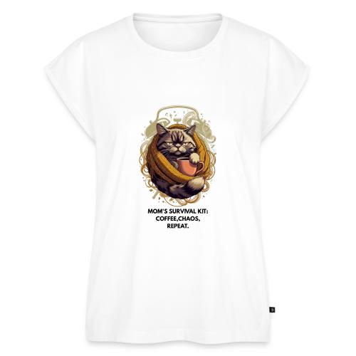 Powered by Sarcasm Cat Tee - Women's Premium Roll Up Sleeve T-Shirt