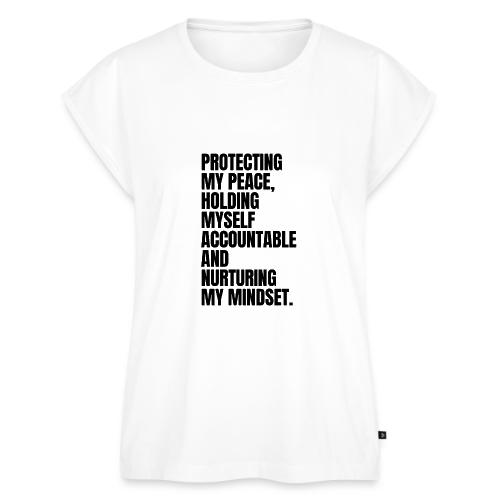 PEACE, ACCOUNTABILITY & MINDSET - Women's Premium Roll Up Sleeve T-Shirt