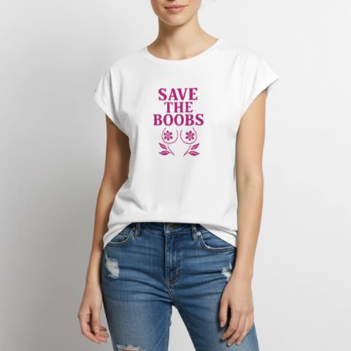 Save the boobs! - Women's Premium Roll Up Sleeve T-Shirt