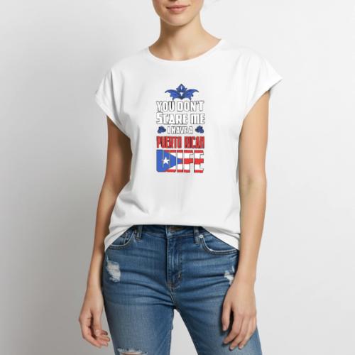 Porto Rico tu ne me fais pas peur - T-shirt Premium Femme à Manches Retroussables