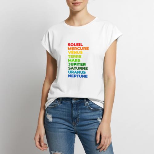 Solar System in Color - Women's Premium Roll Up Sleeve T-Shirt