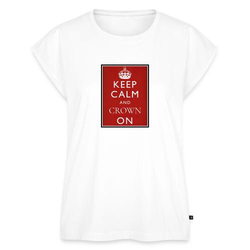 Keep Calm And Crown On logo - Women's Premium Roll Up Sleeve T-Shirt