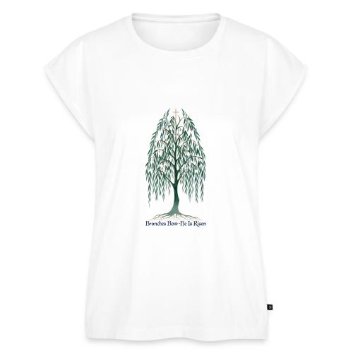 Easter Branches Bow Willow T Shirt, Easter Gift - Women's Premium Roll Up Sleeve T-Shirt