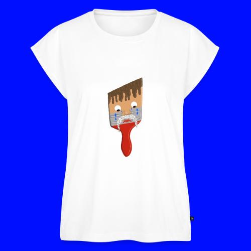Sad Mr Bristles - Women's Premium Roll Up Sleeve T-Shirt
