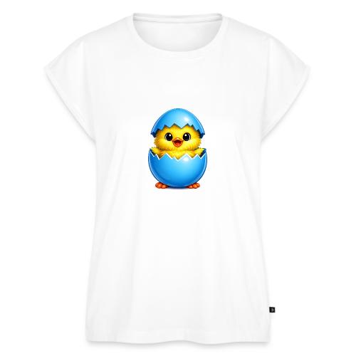Easter Chick Blue - Women's Premium Roll Up Sleeve T-Shirt