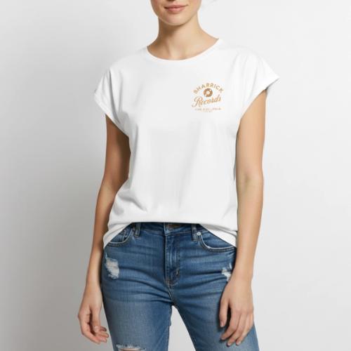 Sharrick Records Official Pocket Logo - Women's Premium Roll Up Sleeve T-Shirt