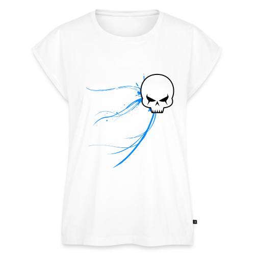 cyber skull bluw - Women's Premium Roll Up Sleeve T-Shirt