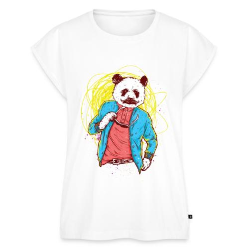 Panda Bear Movie Star - Women's Premium Roll Up Sleeve T-Shirt