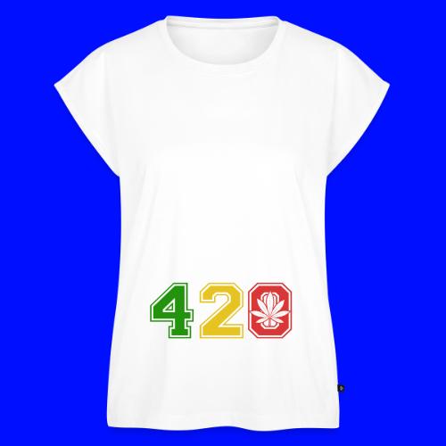 Hysterical 420 Everyday Smoker Weed Marijuana - Women's Premium Roll Up Sleeve T-Shirt