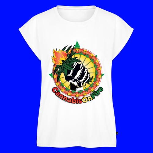 Wacky 420 Keep It Lit Time Weed Marijuana Design - Women's Premium Roll Up Sleeve T-Shirt