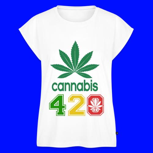 Light Hearted 420 Make It Legal Weed Marijuana - Women's Premium Roll Up Sleeve T-Shirt