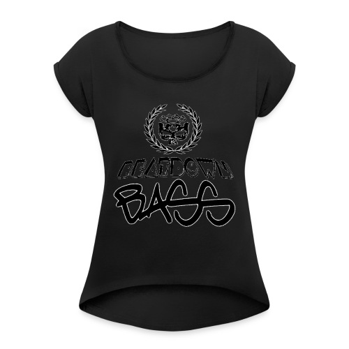BEATDOWN BLACK LOGO - Women's Roll Cuff T-Shirt