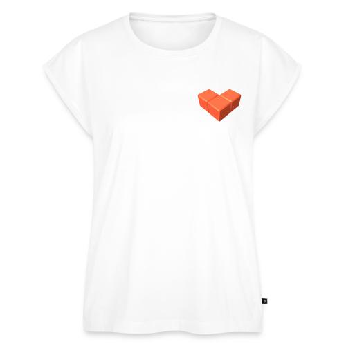 Blocksworld: Classic Heart Design - Women's Premium Roll Up Sleeve T-Shirt