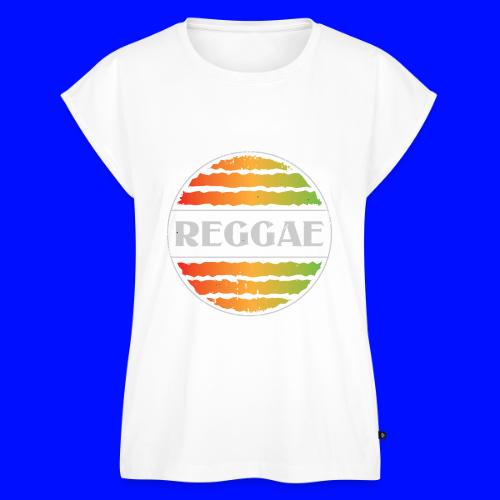 Reggae celebration vibrant rasta music design - Women's Premium Roll Up Sleeve T-Shirt