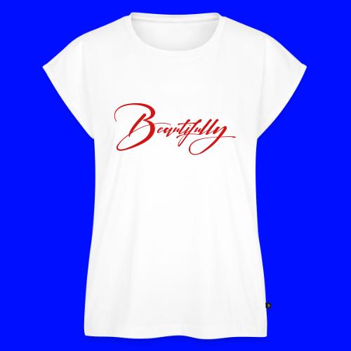 Beautifully Broken red white - Women's Premium Roll Up Sleeve T-Shirt