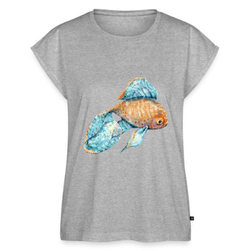 Blue Goldfish - Women's Premium Roll Up Sleeve T-Shirt