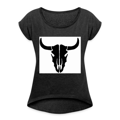 Longhorn skull - Women's Roll Cuff T-Shirt