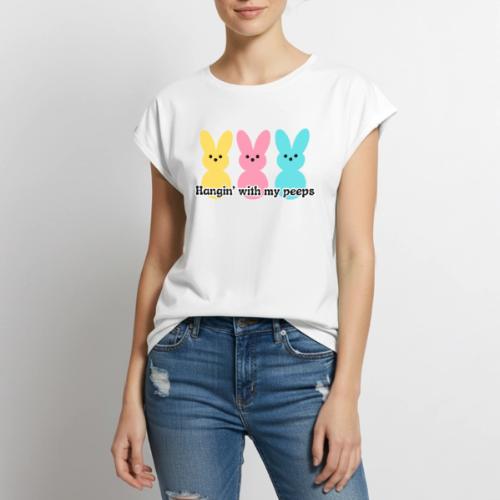 Hangin' with my peeps - Women's Premium Roll Up Sleeve T-Shirt