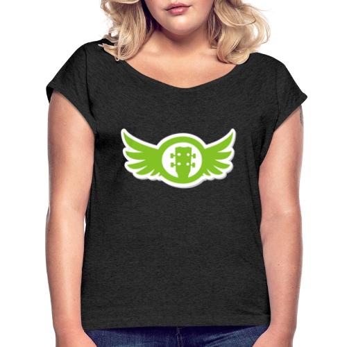 Ukulele Gives You Wings (Green) - Women's Roll Cuff T-Shirt