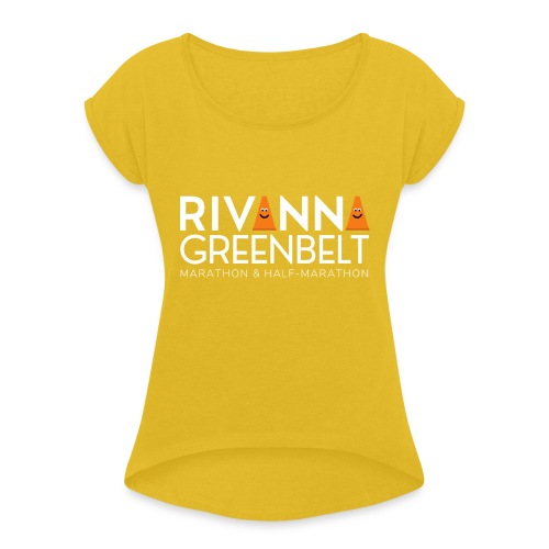 RIVANNA GREENBELT (all white text) - Women's Roll Cuff T-Shirt