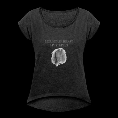 Mountain Beast Mysteries Official Bigfoot Logo - Women's Roll Cuff T-Shirt