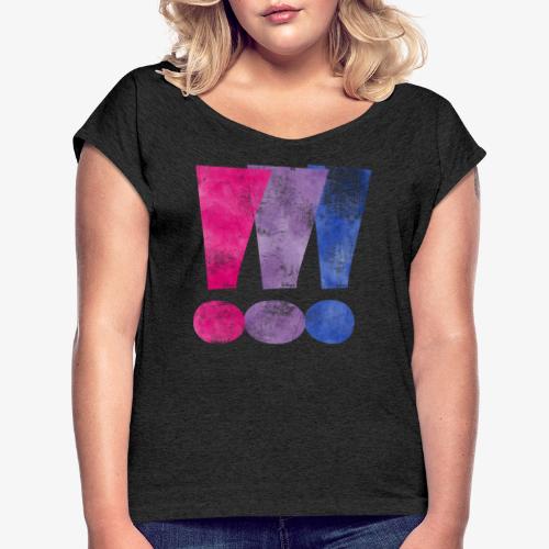 Bisexual Pride Exclamation Points - Women's Roll Cuff T-Shirt
