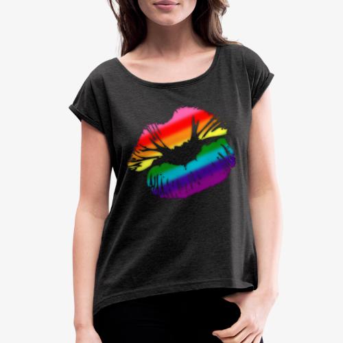 Original Gilbert Baker LGBTQ Love Rainbow Pride - Women's Roll Cuff T-Shirt