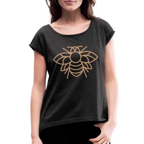 (bee_gold) - Women's Roll Cuff T-Shirt