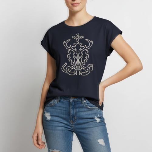 CHRISTmas Stag Light - Women's Premium Roll Up Sleeve T-Shirt