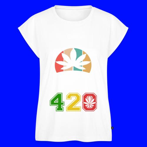The Power of Weed, Healing the Nation with Weed - Women's Premium Roll Up Sleeve T-Shirt