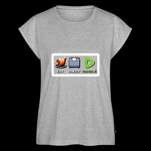 Eat Sleep Rumble merch - Women's Premium Roll Up Sleeve T-Shirt