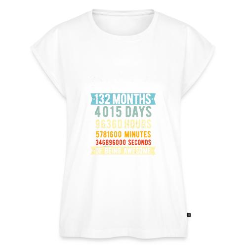 11th Birthday 11 Years Old Vintage - Women's Premium Roll Up Sleeve T-Shirt