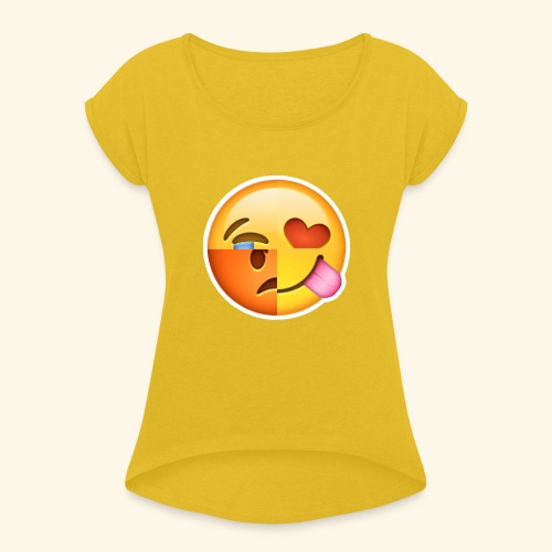 E Tees , Unique , Love , Cry, angry - Women's Roll Cuff T-Shirt
