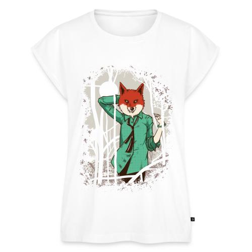 Alluring Fox Girl - Women's Premium Roll Up Sleeve T-Shirt