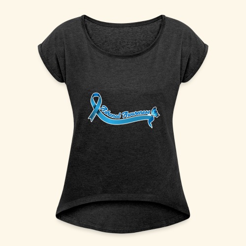 Men’s Adrenal Awareness Shirt no names on back - Women's Roll Cuff T-Shirt