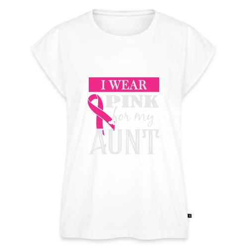 I Wear Pink for My Aunt - Women's Premium Roll Up Sleeve T-Shirt